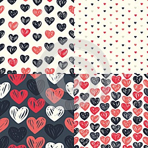 Etro seamless pattern with colorful hearts photo